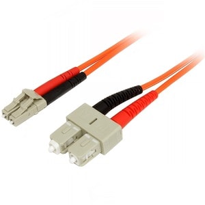 StarTech.com 1m Fiber Optic Cable - Multimode Duplex 50/125 - LSZH Fiber Jumper Cord - LC/SC - 1 x LC Male Network - 1 x S
