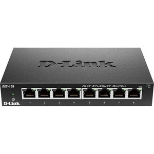 Switch unmanaged D-LINK DES-108 8 porte 10/100 Mbps metal case