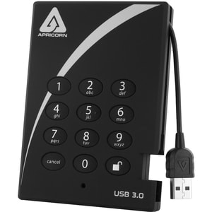 Apricorn Aegis Padlock A25-3PL256-500 500 GB Hard Drive - 2.5" External - USB 3.0 - 5400rpm - Hot Swappable - 1 Year Warranty