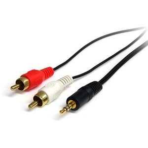StarTech.com 3 ft Stereo Audio Cable - 3.5mm Male to 2x RCA Male. Connector 1: 3.5mm, Connector 1 gender: Male, Connector 