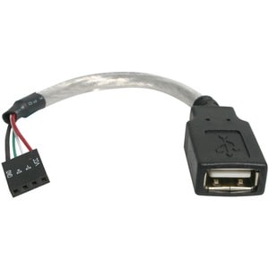 StarTech.com 6in USB 2.0 Cable - USB A to USB 4 Pin Header F/F USB A Female to Motherboard Header Adapter - USB cable - 4 