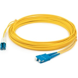 AddOn 1m LC (Male) to SC (Male) Yellow OS2 Duplex Fiber OFNR (Riser-Rated) Patch Cable - 100% compatible and guaranteed to