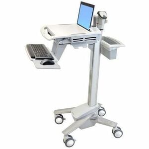 Ergotron StyleView Laptop Cart - 8.16 kg Capacity - 4 Casters - Aluminium - 464.8 mm Width x 1282.7 mm Height - White, Gre