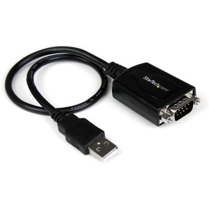 StarTech.com Cable .3m USB a Puerto Serial Serie RS232 DB9 con Retención del Puerto de Asignación COM - Negro