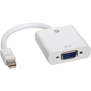 V7 CBL-MV1WHT-5E 10 cm Mini DisplayPort/VGA Video Cable - Cable for Video Device, Monitor, Projector, MacBook, MacBook Pro