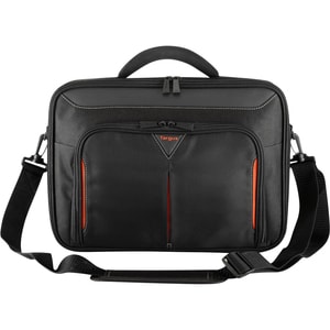 Targus Classic CN414EU Carrying Case for 33 cm (13") to 36.3 cm (14.3") Notebook - Black, Red - Poly, Polyester Body - Han