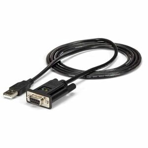 StarTech.com 1 Port USB Nullmodem RS232 Adapter Kabel - USB 2.0 auf Seriell DB9 mit FTDI Chipsatz - Schwarz