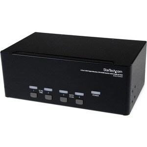 StarTech.com 4 Port Triple Monitor DVI USB KVM Switch with Audio & USB 2.0 Hub - 4 Port - Rack-mountable