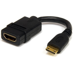 StarTech.com 5in High Speed HDMIÂ® Adapter Cable - HDMI to HDMI Mini- F/M - HDMI for Camera, Monitor, TV, Projector, Audio