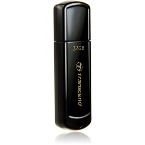 Transcend 32GB JetFlash 350 USB 2.0 Flash Drive - 32 GB - USB 2.0 - 15 MB/s Read Speed - 11 MB/s Write Speed - Black - 1 Each