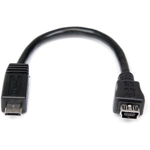 StarTech.com 15cm 6in. Micro USB to Mini USB Adapter Cable M/F - Micro USB male to Mini USB female - Micro USB to Mini USB