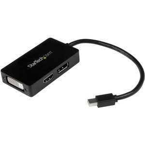 StarTech.com Travel A/V adapter - 3-in-1 Mini DisplayPort to DisplayPort DVI or HDMI converter - 1 x 20-pin Mini DisplayPo