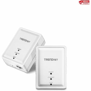TRENDnet Powerline 500 AV Nano Adapter Kit, Includes 2 x TPL-406E Adapters, Cross Compatible With Powerline 600-500-200, W