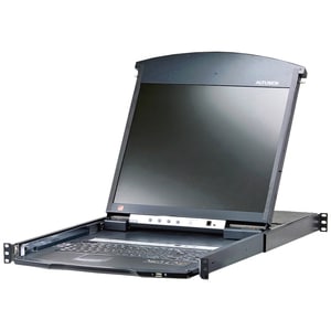 ATEN 8-Port 17in. Dual Rail CAT5 LCD KVM Over the Net-TAA Compliant - 8 Computer(s) - 17" LCD - UXGA - 1600 x 1200 - 10 x 