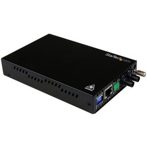 StarTech.com Transceiver/Media Converter - TAA Compliant - 2 Port(s) - 1 x Network (RJ-45) - 1 x ST - DuplexST Port - Twis