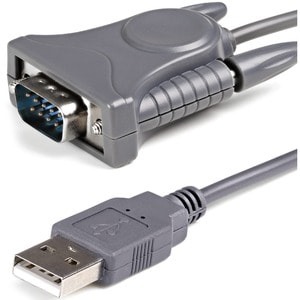 StarTech.com Data Transfer Adapter - 1 x 9-pin DB-9 RS-232 Serial - Male - 1 x USB 2.0 Type A - Male - Grey