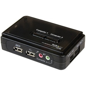 StarTech.com 2 Port USB KVM Kit with Cables and Audio Switching - KVM / audio switch - USB - 2 ports - 1 local user - 2 Co