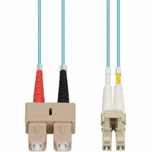 AddOn 2m SC to LC Aqua OM4 Duplex OFNR (Riser-Rated) Fiber Patch Cable - Fiber Optic for Network Device - 2m - 2 x LC Male