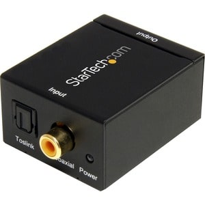 StarTech.com SPDIF Digital Coaxial or Toslink Optical to Stereo RCA Audio Converter - Black
