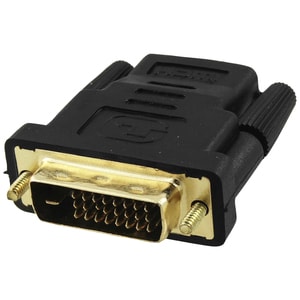 4XEM DVI-D Male To HDMI Female Adapter - 1 Pack - 1 x 25-pin DVI-D Digital Video Male - 1 x 19-pin HDMI Digital Audio/Vide