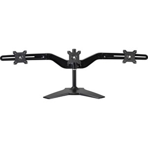 Amer Mounts Stand Based Triple Monitor Mount for three 15"-24" LCD/LED Flat Panel Screens - Supports up to 17.6lb monitors