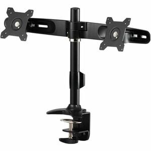 Amer Mounts Clamp Based Dual Monitor Mount for two 15"-24" LCD/LED Flat Panel Screens - Supports up to 26.5lb monitors, +/