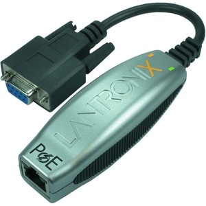 Lantronix Compact 1-Port Secure Serial (RS232) to IP Ethernet Device Server; Up to 256-bit AES encryption; Power Over Ethe