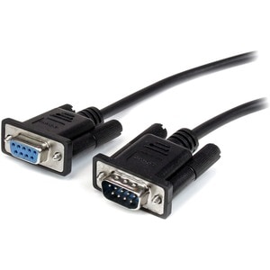 StarTech.com 0.5m Black Straight Through DB9 RS232 Serial Cable - M/F - First End: 1 x 9-pin DB-9 RS-232 Serial - Male - S