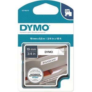 Etikettenband Dymo - 19 mm Breite x 5,50 m Länge - Permanent Kleber - Rechteck - Polyester - Selbstklebend