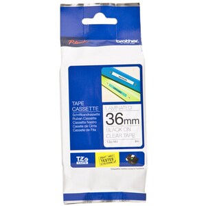 TZE-161 TAPE 36 MM - LAMINATED 8M BLACK ON COLORLESS