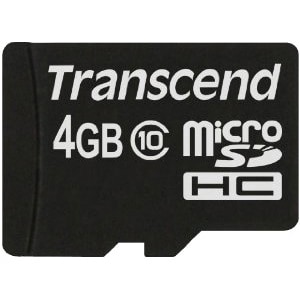 Transcend 4 GB Class 10 microSDHC - Class 10 - 1 Karte