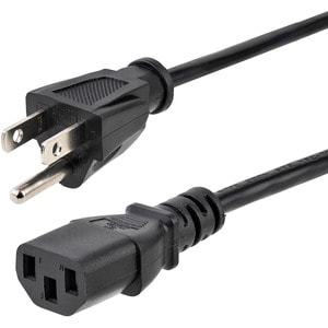 StarTech.com 3ft (1m) Heavy Duty Power Cord, NEMA 5-15P to C13, 15A 125V, 14AWG, Replacement AC Computer Power Cord, PC Po