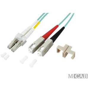 M-CAB 7003308 2 m Glasfaser Netzwerkkabel für Netzwerkgerät - Zweiter Anschluss: 2 x SC Network - Male - Patchkabel - Aqua