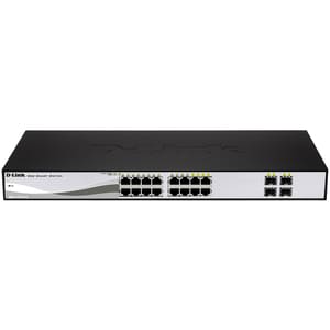 D-Link DGS-1210-20 Ethernet Switch - 20 Ports - Manageable - Gigabit Ethernet - 10/100/1000Base-T, 1000Base-X - 2 Layer Su