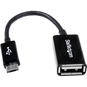 StarTech.com 13cm 5in. Micro USB to USB OTG Host Adapter - Micro USB Male to USB A Female On-The-GO Host Cable Adapter - U