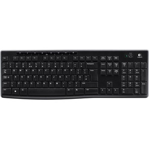 Logitech K270 Keyboard - Wireless Connectivity - USB Interface - AZERTY Layout - Black - 3.05 m - 2.40 GHz - Email, Music,