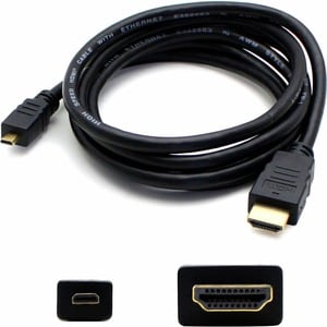 3ft HDMI 1.4 Male to Micro-HDMI 1.4 Male Black Cable For Resolution Up to 4096x2160 (DCI 4K) - 100% compatible and guarant