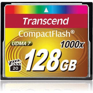 Transcend Ultimate 128 GB CompactFlash - 160 MB/s Read - 120 MB/s Write - 1000x Memory Speed