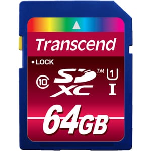 Transcend 64 GB Class 10/UHS-I SDXC - Lifetime Warranty