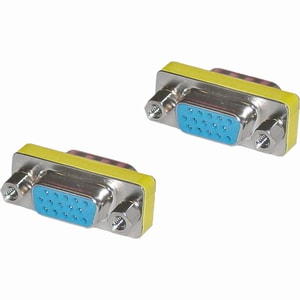 4XEM VGA HD-15 Interface Female To Female Adapter/Coupler - 1 x 15-pin HD-15 VGA Female - 1 x 15-pin HD-15 VGA Female - Si