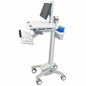 Ergotron StyleView Medical Trolley - 15.88 kg Capacity - 4 Casters - Aluminium - 464.8 mm Width x 1282.7 mm Height - White