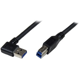 StarTech.com 1m USB 3.0 SuperSpeed Kabel A auf B rechts gewinkelt - Schwarz - Cable for Notebook, Netzwerkgerät, Drucker, 