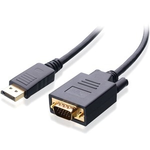 4XEM 6FT DisplayPort To VGA Adapter Cable - Black - 6 ft DisplayPort/VGA Video Cable for Monitor, Video Device, Notebook, 