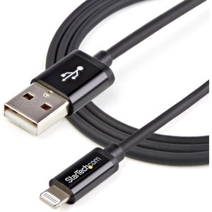 StarTech.com 1m (3ft) Black AppleÂ® 8-pin Lightning Connector to USB Cable for iPhone / iPod / iPad - Cable for iPod, iPad