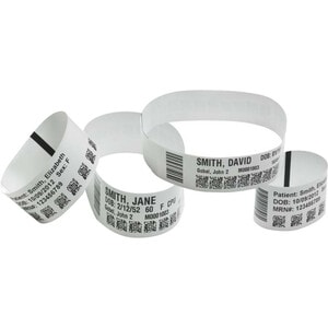 Zebra Z-Band UltraSoft Multipurpose Label - 25.40 mm Width x 177.80 mm Length - Permanent Adhesive - Direct Thermal - Whit