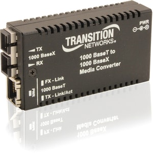 Transition Networks M/GE-T-SX-01 Transceiver/Media Converter - 1 x Network (RJ-45) - 1 x SC Ports - 10/100/1000Base-T, 100