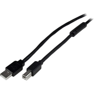 StarTech.com 65ft (20m) Active USB 2.0 A to B Cable, Long USB Cable, USB Printer Cable, 1x USB A (M), 1x USB B (M), Black 