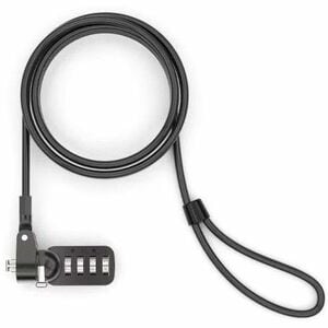 Compulocks T-bar Security Combination Cable Lock Black - Secure your device with 6ft Galvanized Steel Cable 4 Dial Combina
