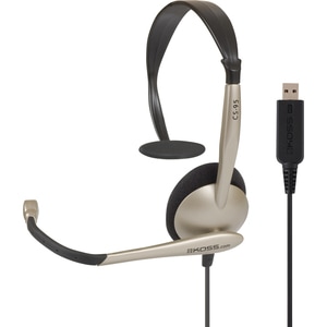 Koss CS95 USB Communication Headsets - Mono - USB - Wired - 32 Ohm - 30 Hz - 16 kHz - Over-the-head - Monaural - Supra-aur