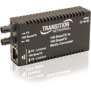 Transition Networks Mini Fast Ethernet Media Converter - 1 x Network (RJ-45) - 1 x SC Ports - 10/100Base-TX, 100Base-FX - 